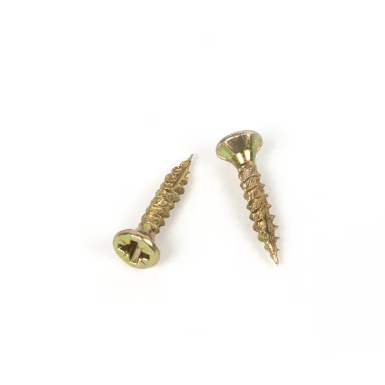 Countersunk Head Chipboard Screw Yelllow Zinc Pozi Type 17 DIN7505