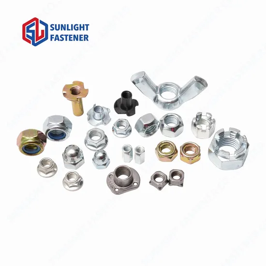 Carbon Steel DIN934 Hex Nut Hexagon Nut, Zinc /Plain M2.5~ M100