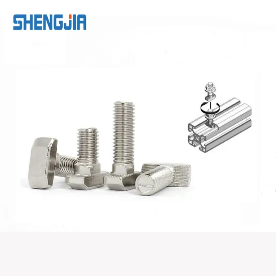 T Slot Bolt Stainless Steel Bolt Hammer Head Bolt for Aluminum Extrusion European Standard T Bolt for Solar Panel Mounting System