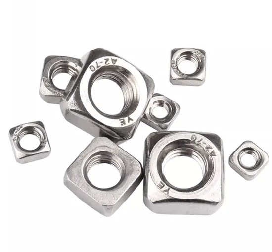 Durable A2-70 Stainless Steel Threaded Square Nuts for Fastening