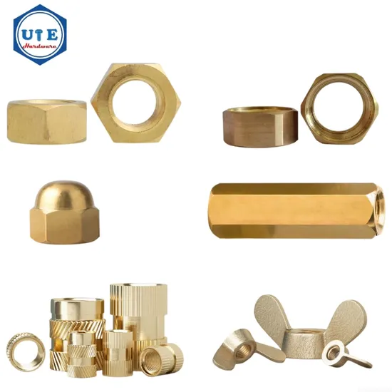 Brass H58 H62 Fasteners Hexagonal Brass Nuts/Hex Head Bolts and Nuts / Wing Nuts/Connection Pipe Pumbing Brass Nuts/Nylon Lock Nuts/Dome Nuts /Hex Coupling Nut
