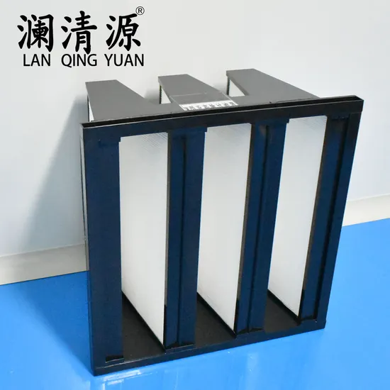 99.99% High Efficiency V-Bank Industrial Filter HVAC System H14 HEPA Air Filter Air Purifier HEPA Filter Semiconductor HEPA Filter