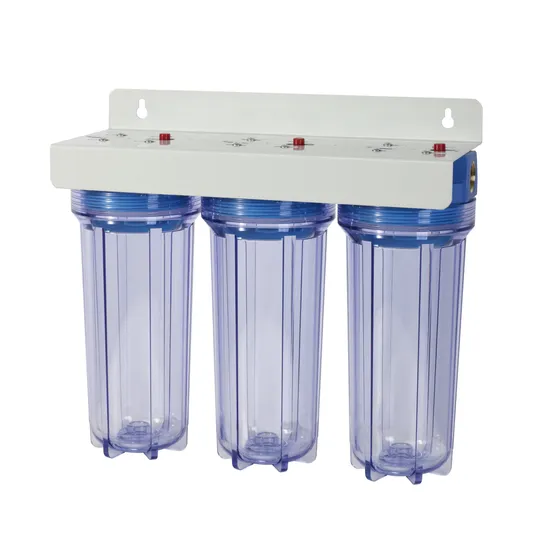 3 Stage Household 10" Clear Housing Water Filter with Steel Bracket