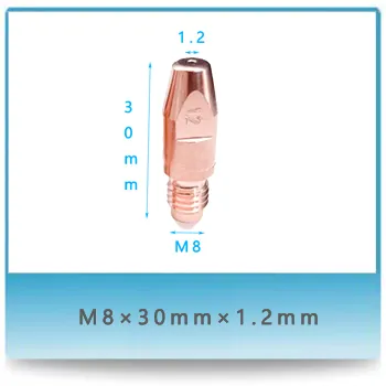 Conductive Nozzle M8*30*1.2 Conductive Nozzle Conducting Nozzle Welding Torch Consumables Welding Contact Tip Chrome-Zirconium Copper Contact Tip Crzrcu Nozzle