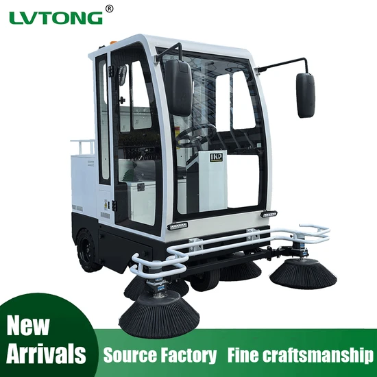 Electric 36V Battery-Powered Ride-on Floor Sweeper Machine Outdoor Residential Estate Cleaning Motor Engine Hotels