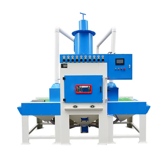 Belt Conveyor Automated Sand Blaster Automatic Batch Sandblasting Machine