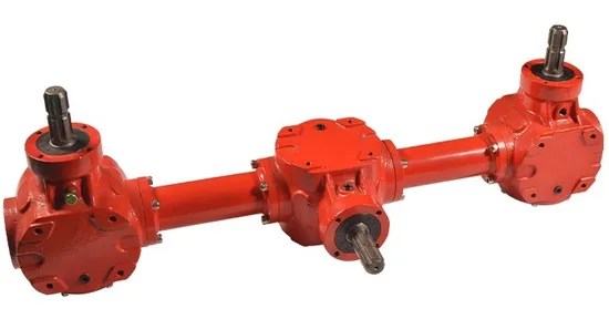 Agricultural Spreader Machine Horizontal Three Augers Fertilizer Gearboxes