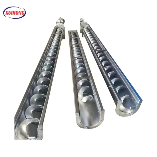 Carbon Steel Particles Shaftless Screw Conveyor Sludge Dry Fly Ash Transport System