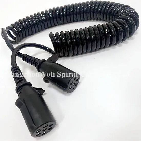 Tractor Trailer Cable Truck 7 Core Spiral Coiled Electric Cable Spring Cable