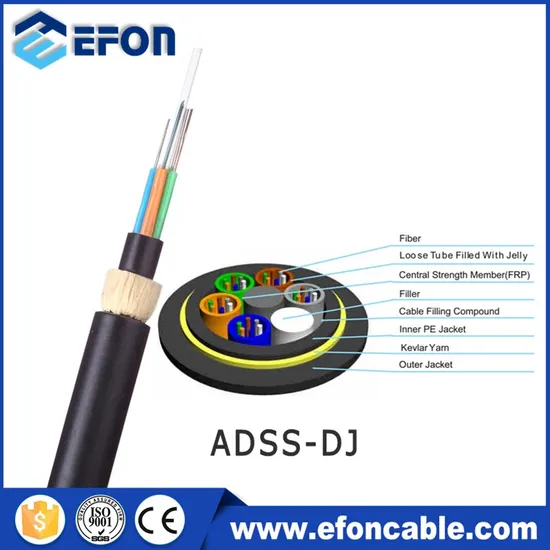 Wholesale Outdoor Aerial 2 4 6 8 12 24 48 72 96 Core ADSS Fiber Optical Drop Communication Cable China Factory