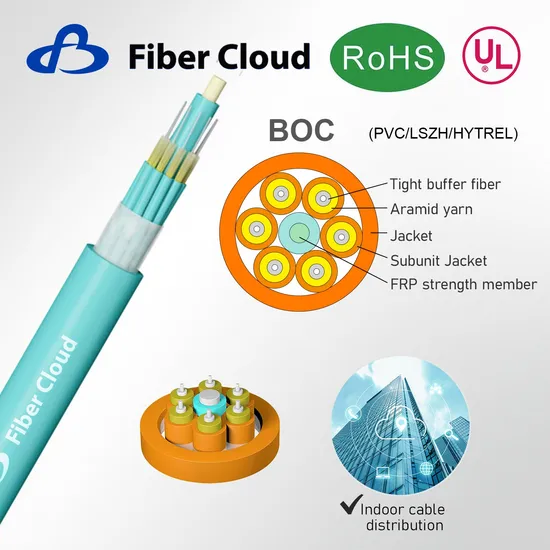 4-48 Core Om3 Muti Purpose LSZH PVC Hatrel Break-out Distribution Indoor FTTH Fiber Optical Cable