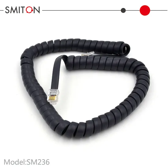 Telephone Curly Spiral Cable 6 Core Rj12 6p6c Coiled Cable