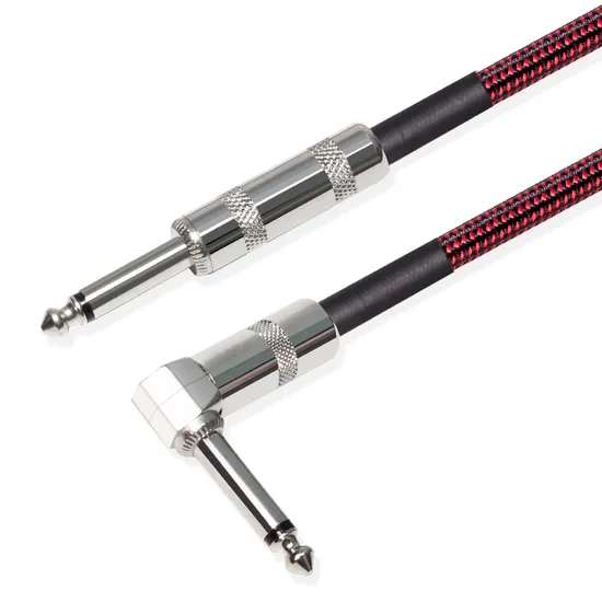 6.35/6.5mm Male To Male Right Angle Head Guitar Audio Cable