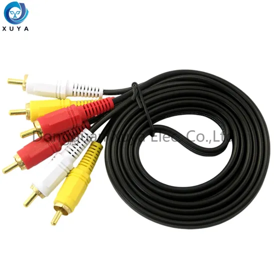 RGB Red White Yellow 2 RCA Aux Male Female Plug Audio & Video AV Cable Custom Manufacturer