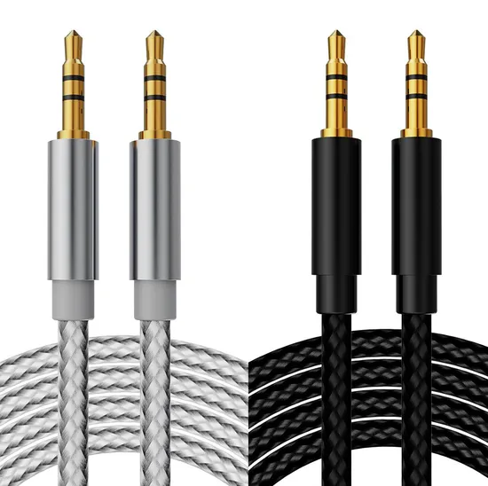 4FT Nylon Braided 3.5mm Male to Male Aux Audio Cable Audio Cable for Car Stereo