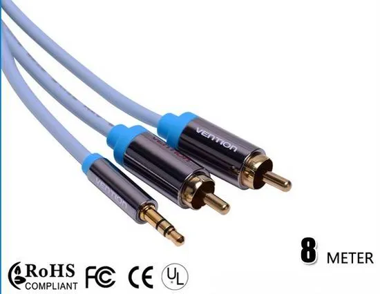 High Quality 3.5mm Stereo to 2RCA Audio Cable 6FT