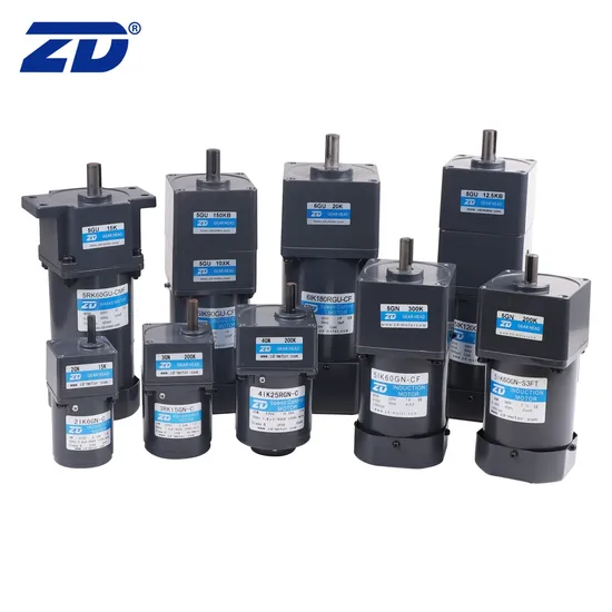 ZD 110V/220V/380V/415V 6W-200W 60mm-104mm 2IK,3IK,4IK,5Ik,6Ik Series Square Mount Right Angle Single Phase Three Phase Micro Electric Induction AC Gear Motor