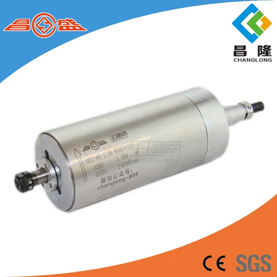 Machine Tool Electric Motor Gdz 80mm 1.5kw Watercooling Spindle for Wood CNC Router Mill Spindle CNC Cutting Machine