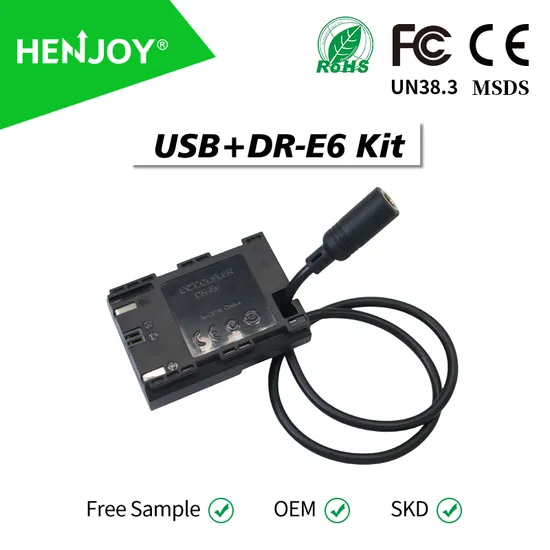 Ack-E6 Continuous Power Adapter Lp-E6 Dummy Battery for Canon EOS R R5 R6, 90d 80d 70d 7D 60d 6D, EOS 5D Mark II III, EOS 5ds 5ds-R Digital Cameras