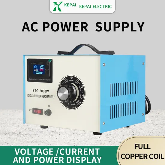 Factory Stg-2000va Single Phase 100% Copper LCD 0-300V Adjustable Smart Voltage Regulator for Medical Equipment