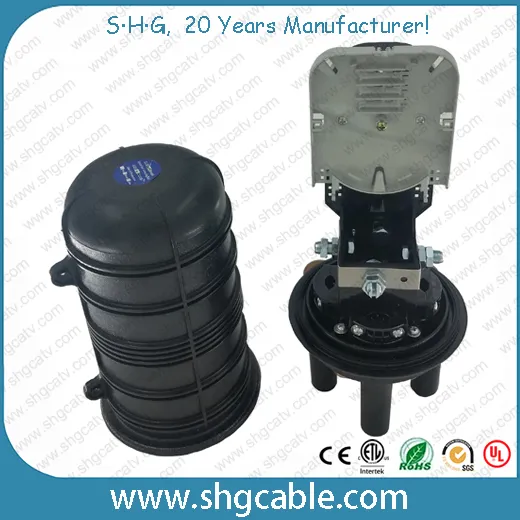 Hot Sale Factory Price Low Cost 12/24/48/72/96/144/288 Splices Fiber Heat-Shrink Dome Fiber Optic Cable Splice Closure (FOSC400)