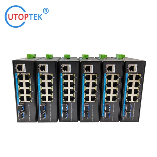 Utoptek Industrial Poe Switch Manufacturer 802.3 Af/at 48V 4 8 16 24 Poe Port with 120W/240W Power Supply