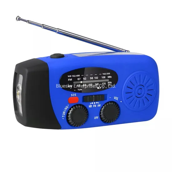 Tw028s in Stock Outdoor Emergency Weather Sos Alert Am FM Wb Portable Radio Solar Panel Hand Crank Radio with LED Lighting