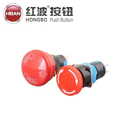 Pin Terminal 1no1nc 16mm Plastic Exit Elevator Emergency Stop Red Mushroom Switch