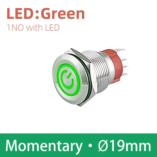 Power Stainless Steel 6V 19mm Metal Push Button Switches for Coffee Machine