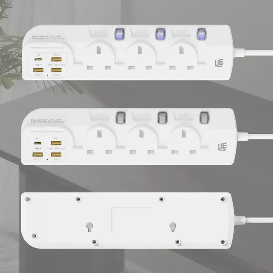 3 UK Standard Type G Plug Surge Protect Power Socket with 35W Pd USB Charging Port for Sale in Sg/My/UK/HK