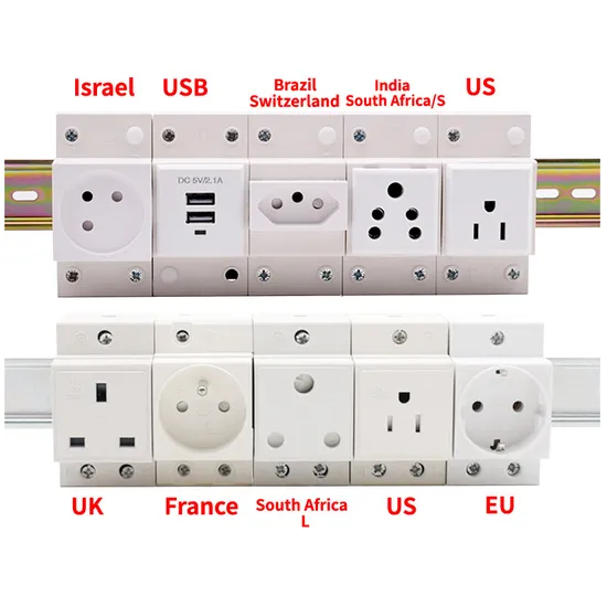 AC30 Modular Socket, DIN Rail Socket Europe/France 16A 110V/250V Industrial Standard Grounding Sdk 35mm DIN 110V-250V 94V0