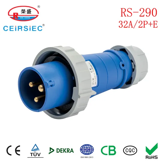 European Standard Single Phase 32A Industrial Socket Panel Mount Socket Concealed Socket for Plastic Box with Nylon
