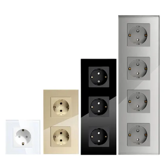 Bingoelec Wholesale EU Standard Socket Germany Glass Panel 16A Electrical Wall Socket