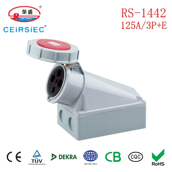 IP67 Waterproof 125A 4pin European Standard Industrial Connector 3p+N+E in-Line Socket Factory Price Moving Socket