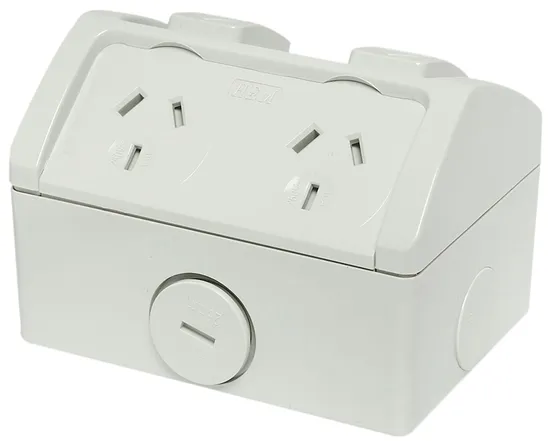 Australia Top Hot Sale White Electric Waterproof Socket Waterproof Double Socket
