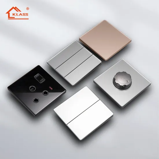Glass Panel Big Panel UK Standard Light Switch White Gray Gold Black 3gang 1way 2way Home Modern Wall Switch and Socket