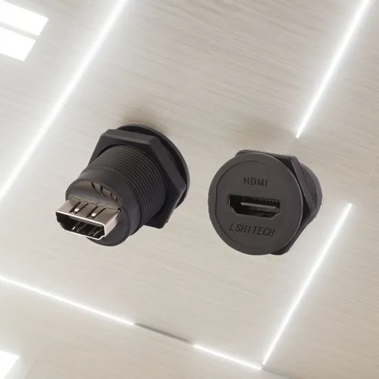 Lshitech IP67 Rated HDMI Waterproof Power Cable Male and Female Plug Panel Mount Connector