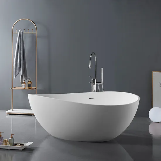 Hot Sales Custom Shape Artificial Stone Bathroom Bathtub Solid Surface Freestanding Bathtub