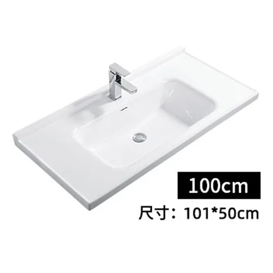 Sink Ceramic Integrated Table Basin Acrylic Handmade Single Cabinet with Overflow