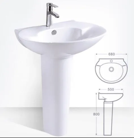 Bathroom Sanitary Golden Dragon Ceramic Pedestal Basin for Ethiopia
