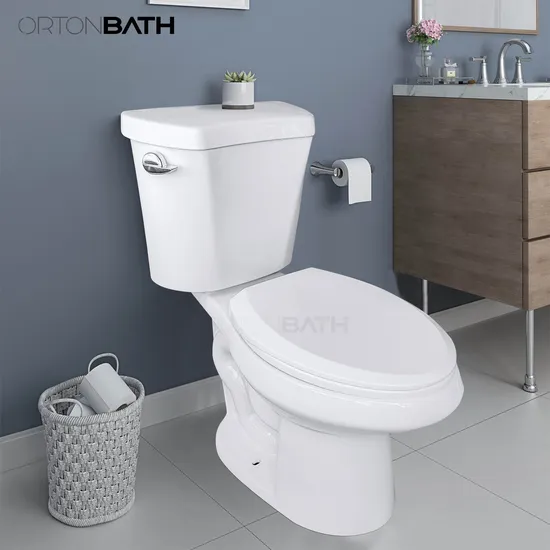 Ortonbath Siphonic Two Piece Toilet Quick Release Toilet Seat Economical Cheap 2PC Cupc Ada Toilet Bowl with Side Lever