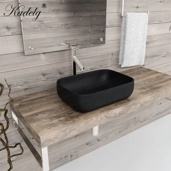 China Chaozhou Wholesale Factory Price Luxury Ceramic Wash Basin Matte Black Bathroom Basin Sink Sanitary Ware