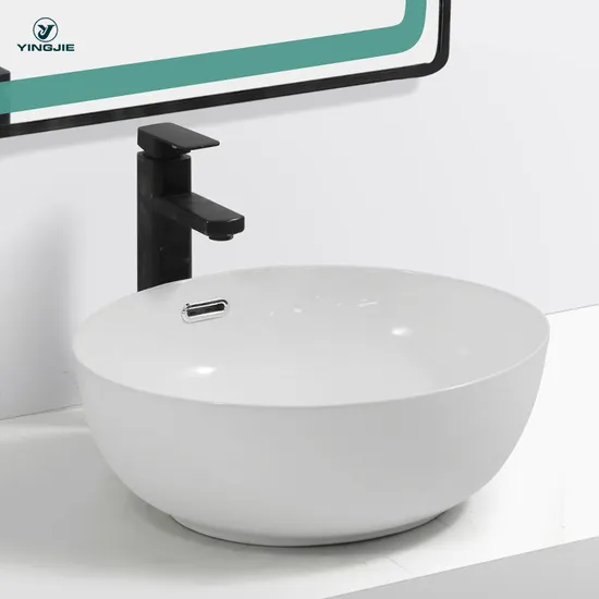 White Modern Bathroom Countertop Porcelain Lavabo Ceramic Counter Table Top Art Hand Wash Basin