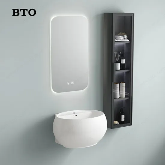 Bto Factory Price Sanitary Ware Ceramic Bathroom Wash Hand Sink Wall Hung Basin