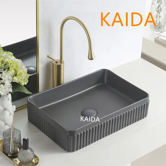 Bathroom Ceramic Art Basin Black Golden Hand Wash Basin/Sink