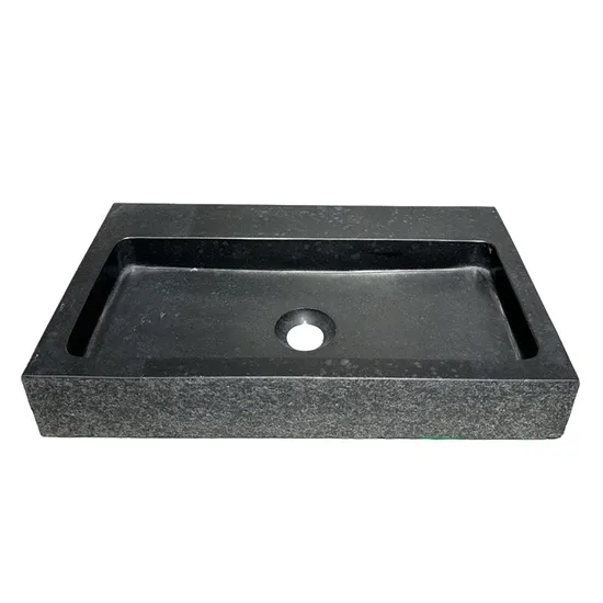 Black/Grey/Yellow/Beige/Rusty Hand Carved Custom Shaped Granite Stone Vessel Bathroom Sink with Polished/Chiseled/Split Exterior