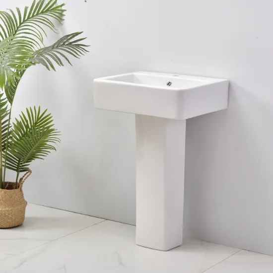 Modern Sanitary Ware Luxury Pedestal Basin OEM Stylish Design Wash Basin Ceramic Bathroom Sink