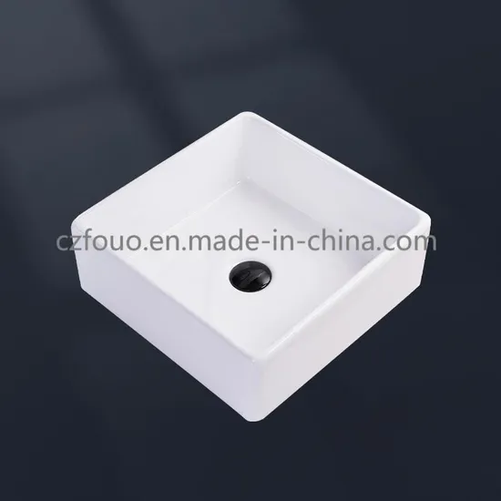 Fouo Modern Hotel Ceramics Sanitary Ware Small Sink Square Hand Wash Basin