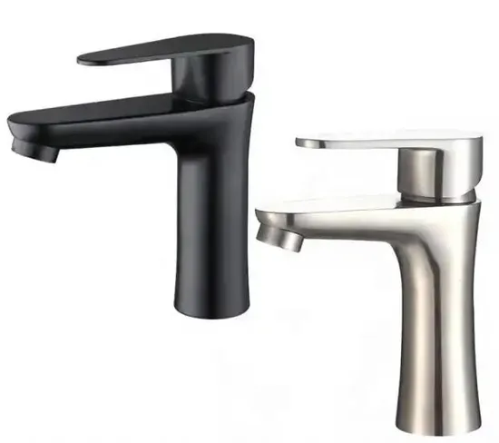 304 Stainless Steel Hot Cold Faucet Matte Black Health Water Sink Bathroom Basin Faucet
