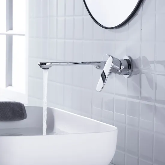 Discount Modern Wall Mounted Bathroom Mixer Tap Concealed Basin Faucet